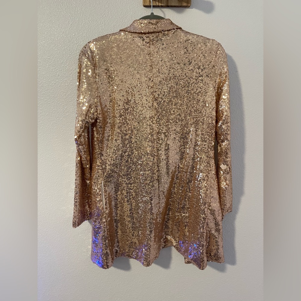 HAODUOYI Shimmering Gold Sequin Top - Picture 3 of 5